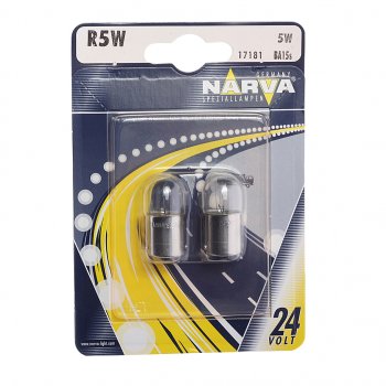 106 р. Лампа 24V R5W BA15s блистер (2шт.) NARVA NARVA 171814000  с доставкой в г. Майкоп. Увеличить фотографию 1
