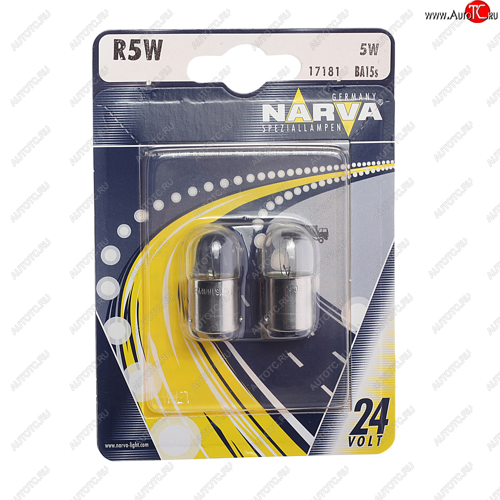 106 р. Лампа 24V R5W BA15s блистер (2шт.) NARVA NARVA 171814000  с доставкой в г. Майкоп