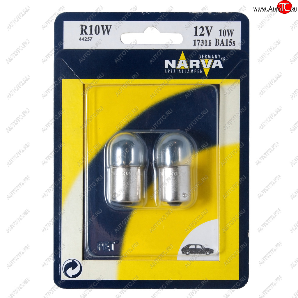 121 р. Лампа 12V R10W BA15s блистер (2шт.) NARVA NARVA 173114000  с доставкой в г. Майкоп