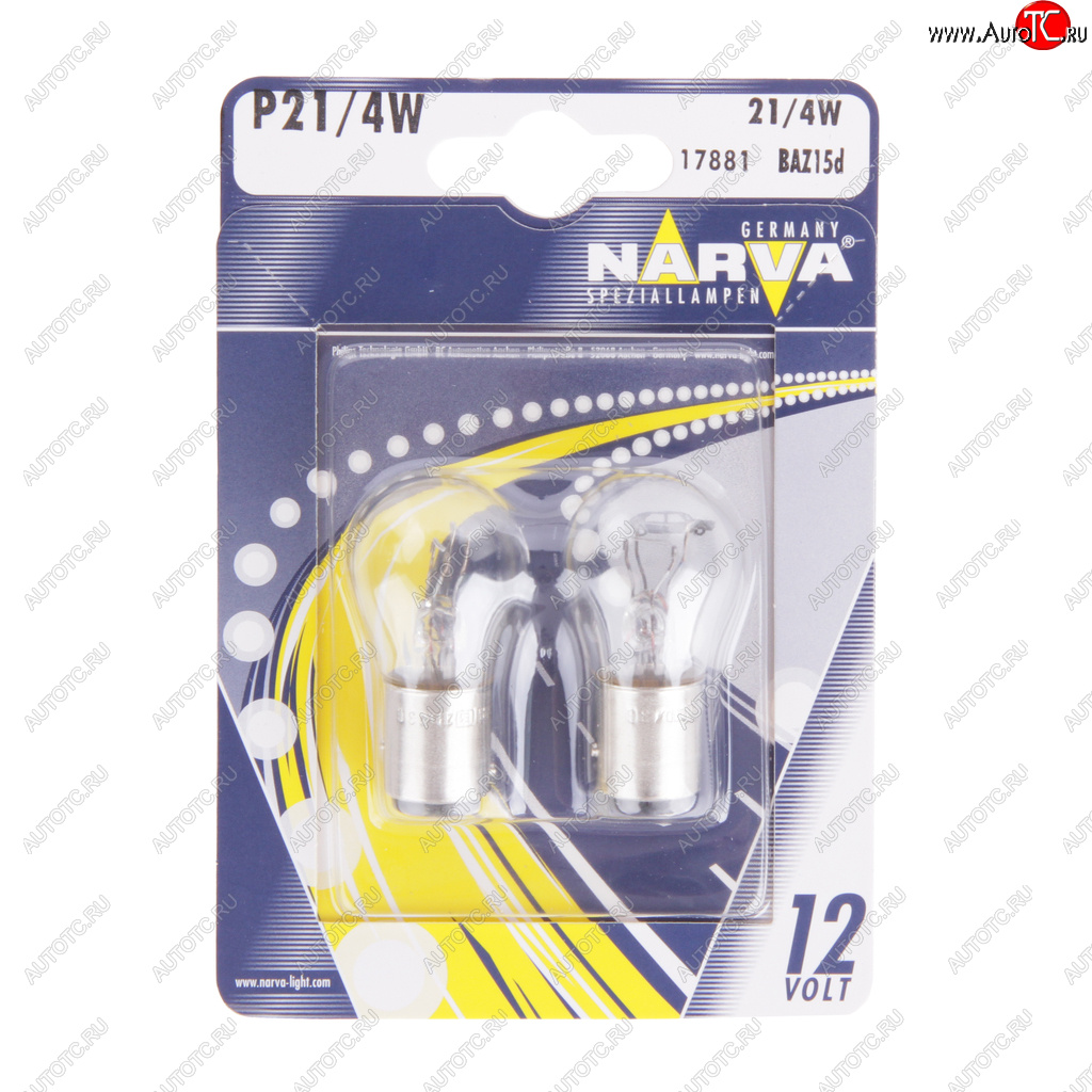 274 р. Лампа 12V P214W BAZ15d блистер (2шт.) NARVA NARVA 178814000  с доставкой в г. Майкоп