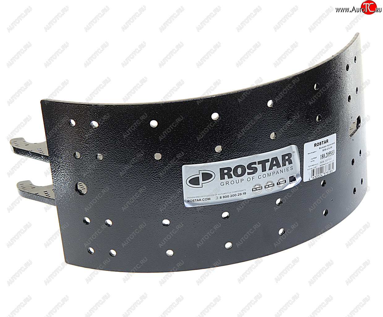 3 099 р. Колодки тормозные ROR полуприцепа срезсрез без ролика (420x180) (1шт.) ROSTAR ROSTAR 180.205533  с доставкой в г. Майкоп