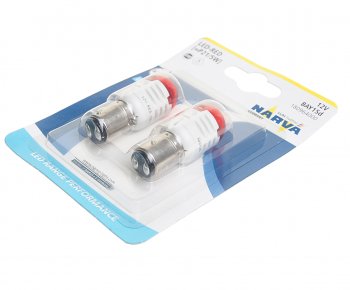 1 179 р. Лампа светодиодная 12V P215W 0.8W1.75W BAY15d блистер (2шт.) Red Range Performance LED NARVA NARVA 180964000  с доставкой в г. Майкоп. Увеличить фотографию 2