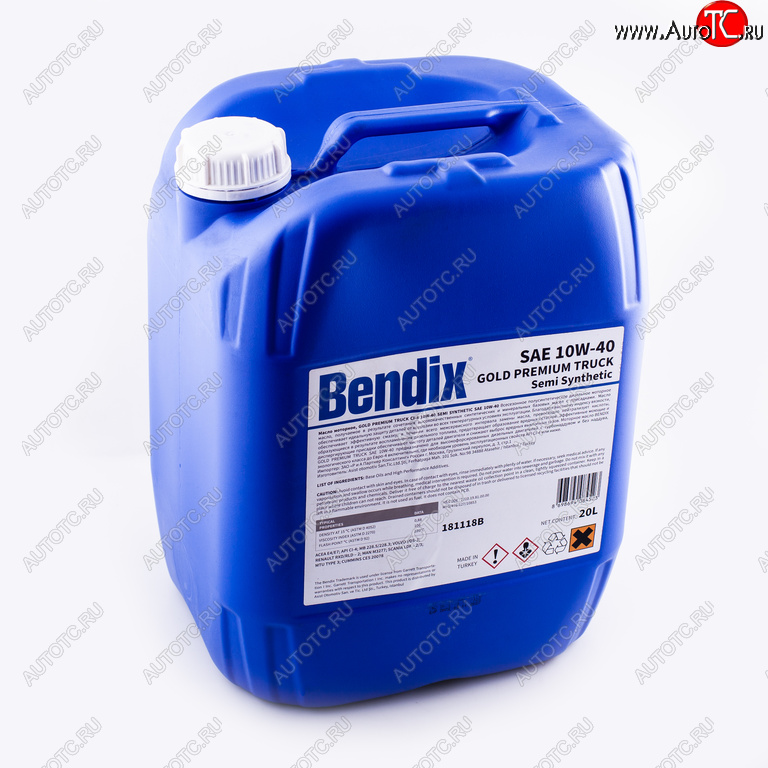 10 749 р. Масло дизельное GOLD PREMIUM TRUCK CI-4 10W40 п/синт.20л BENDIX BENDIX 181118b BENDIX 181118b  с доставкой в г. Майкоп