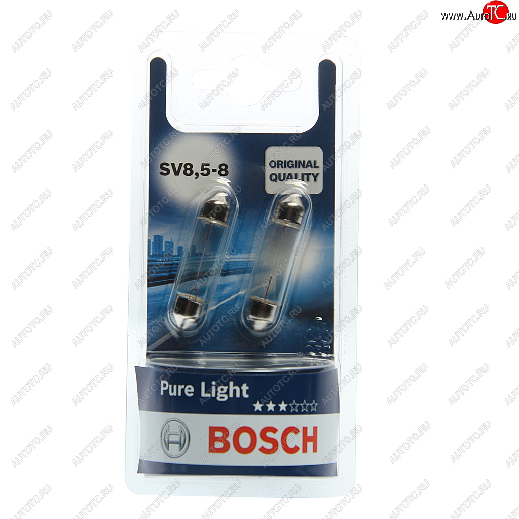 158 р. Лампа 12V C10W SV8.5-8 блистер (2шт.) Pure Light BOSCH BOSCH 1987301014  с доставкой в г. Майкоп