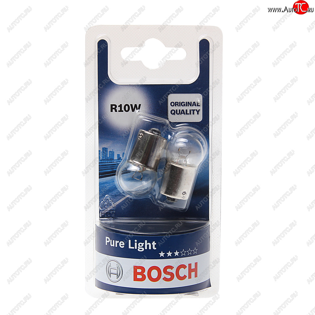 162 р. Лампа 12V R10W BA15s блистер (2шт.) Pure Light BOSCH BOSCH 1987301019  с доставкой в г. Майкоп