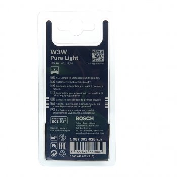 155 р. Лампа 12V W3W W2.1х9.5d блистер (2шт.) Pure Light BOSCH BOSCH 1987301028  с доставкой в г. Майкоп. Увеличить фотографию 2