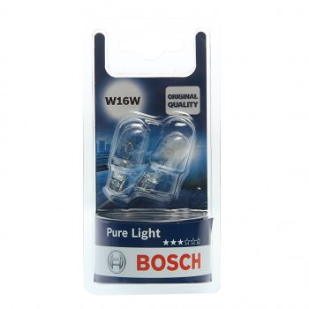 194 р. Лампа 12V W16W W2.1x9.5d блистер (2шт.) Pure Light BOSCH BOSCH 1987301049  с доставкой в г. Майкоп. Увеличить фотографию 1