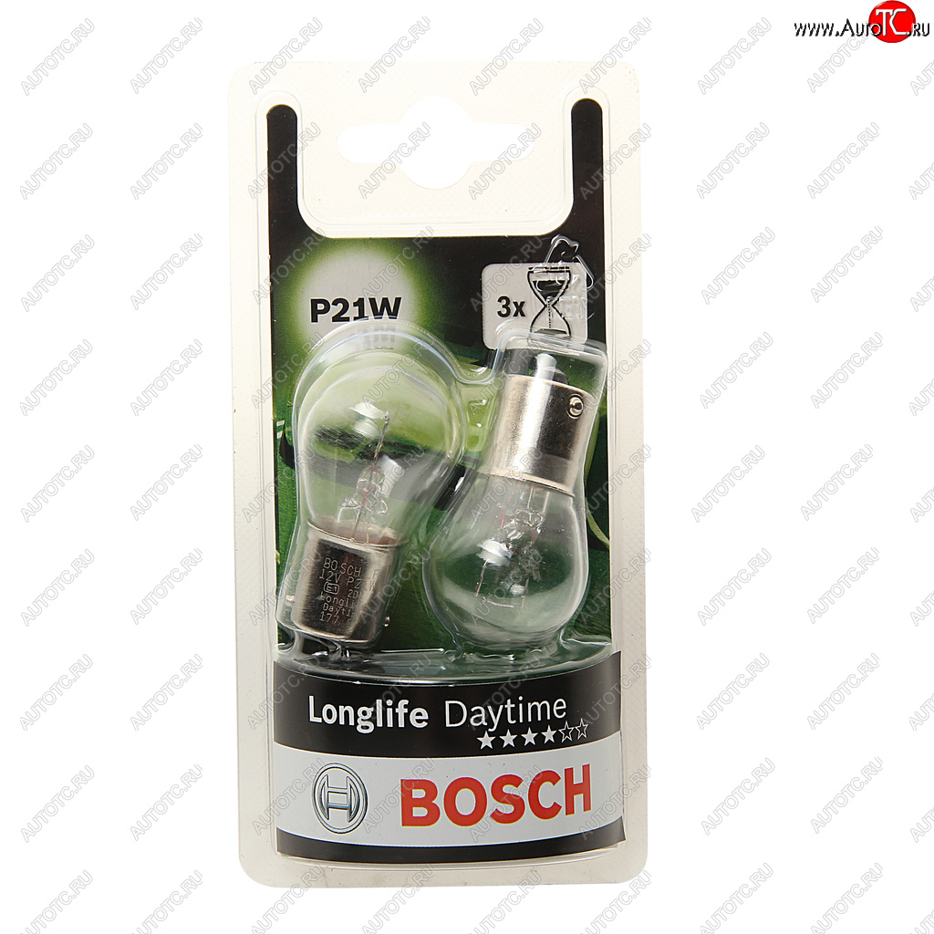 267 р. Лампа 12V P21W BA15s блистер (2шт.) Longlife Daytime BOSCH BOSCH 1987301050  с доставкой в г. Майкоп