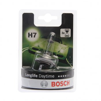 489 р. Лампа 12V H7 55W PX26d +10% блистер (1шт.) Longlife Daytime BOSCH BOSCH 1987301057  с доставкой в г. Майкоп. Увеличить фотографию 1