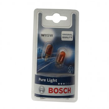 299 р. Лампа 12V WY5W W2.1x9.5d желтая блистер (2шт.) Pure Light BOSCH BOSCH 1987301095  с доставкой в г. Майкоп. Увеличить фотографию 1