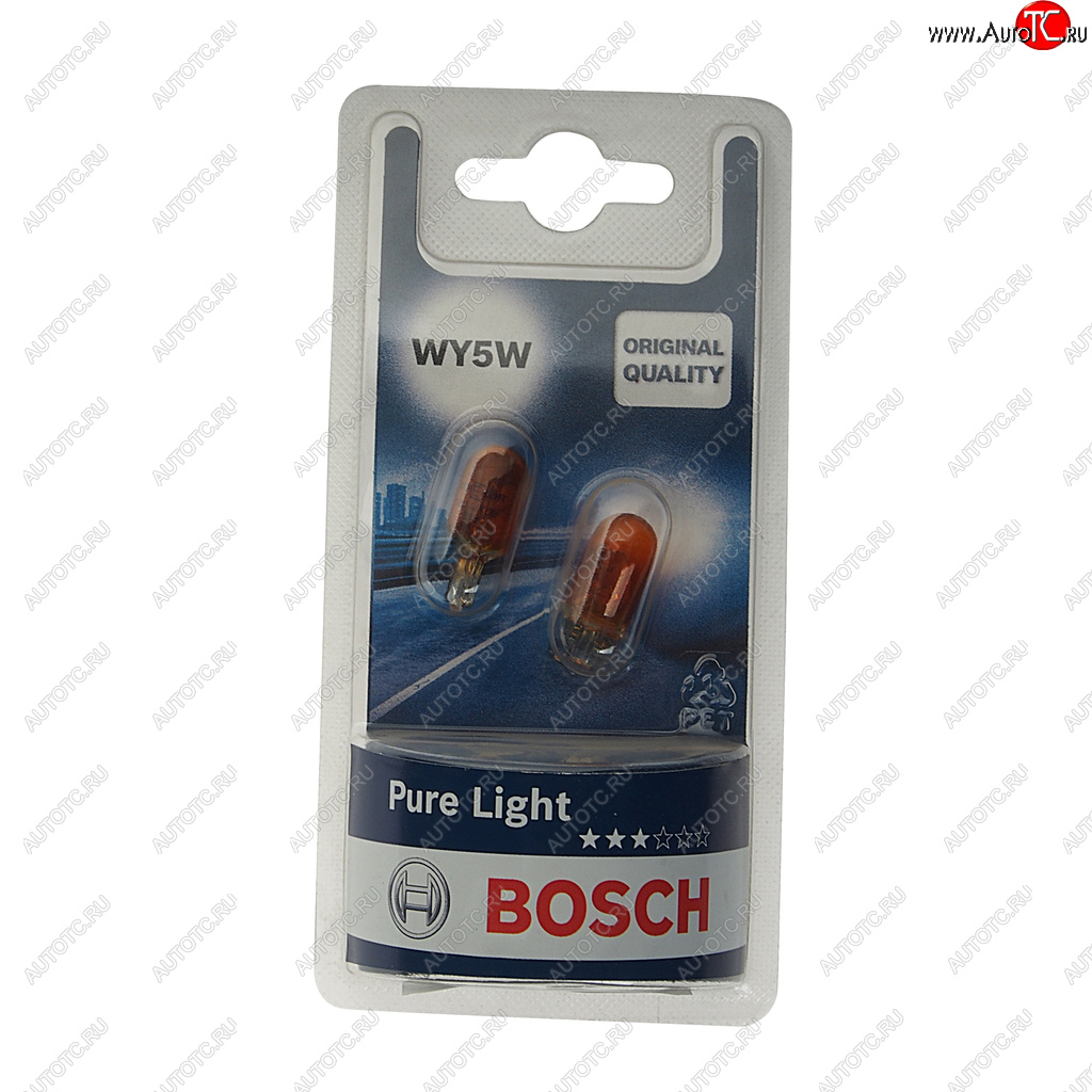 299 р. Лампа 12V WY5W W2.1x9.5d желтая блистер (2шт.) Pure Light BOSCH BOSCH 1987301095  с доставкой в г. Майкоп
