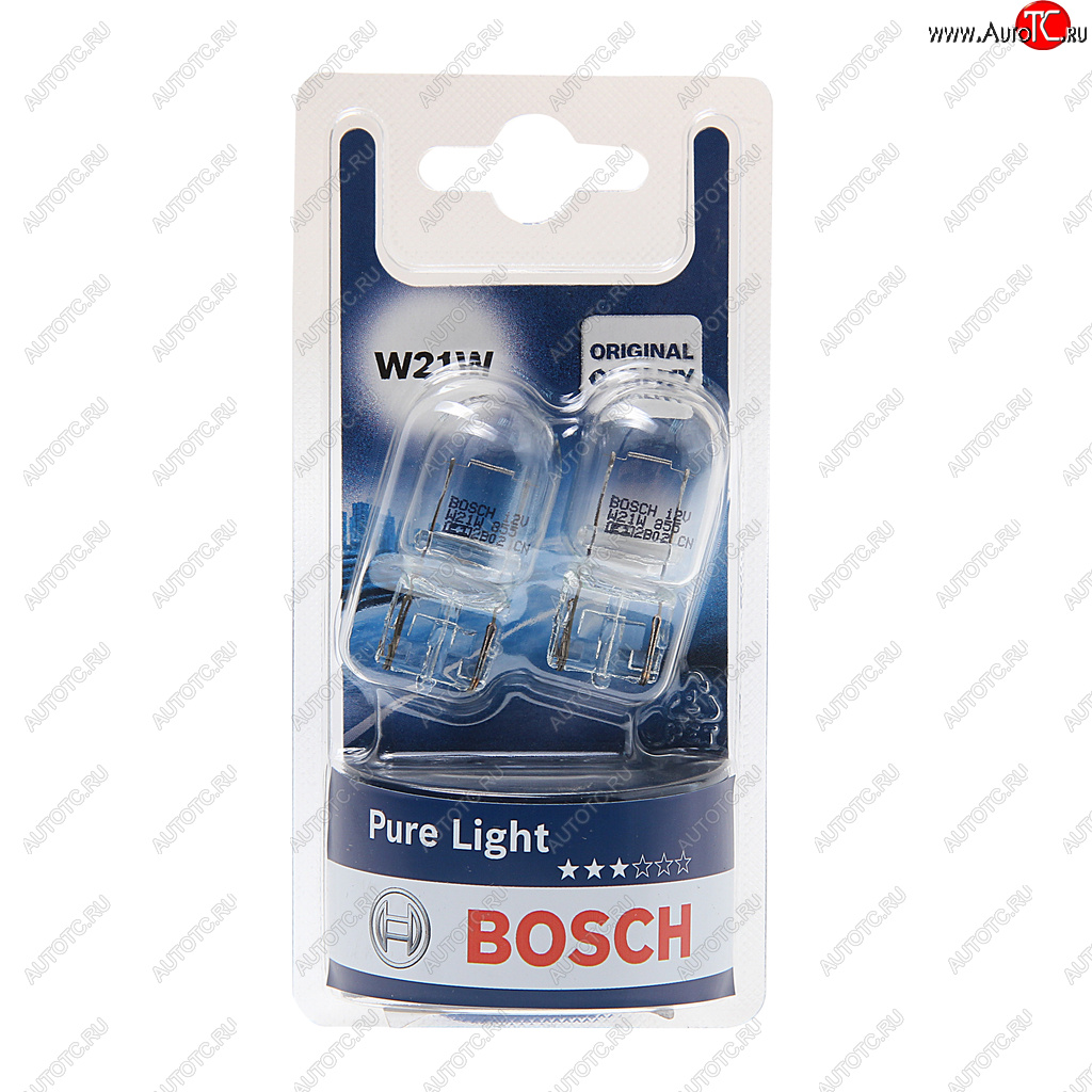 479 р. Лампа 12V W21W W3х16d блистер (2шт.) Pure Light BOSCH BOSCH 1987301096  с доставкой в г. Майкоп