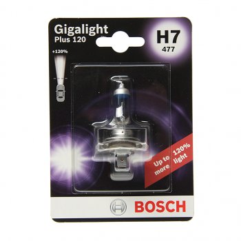 839 р. Лампа 12V H7 55W PX26d +120% блистер (1шт.) Gigalight Plus 120 BOSCH BOSCH 1987301110  с доставкой в г. Майкоп. Увеличить фотографию 1