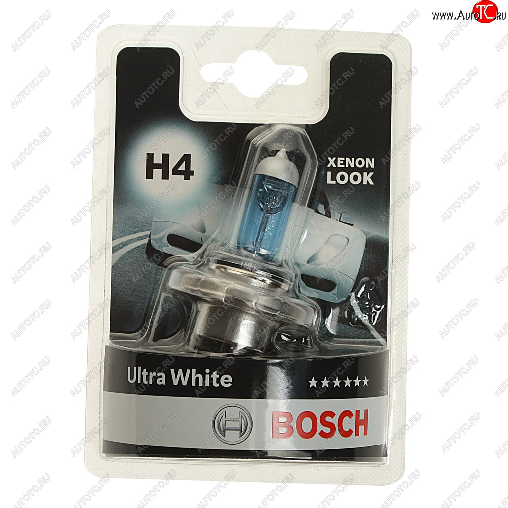 969 р. Лампа 12V H4 6055W P43t блистер (1шт.) Ultra White BOSCH BOSCH 1987301152  с доставкой в г. Майкоп