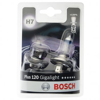 1 349 р. Лампа 12V H7 55W PX26d +120% блистер (2шт.) Gigalight Plus 120 Pure Light BOSCH BOSCH 1987301426  с доставкой в г. Майкоп. Увеличить фотографию 1