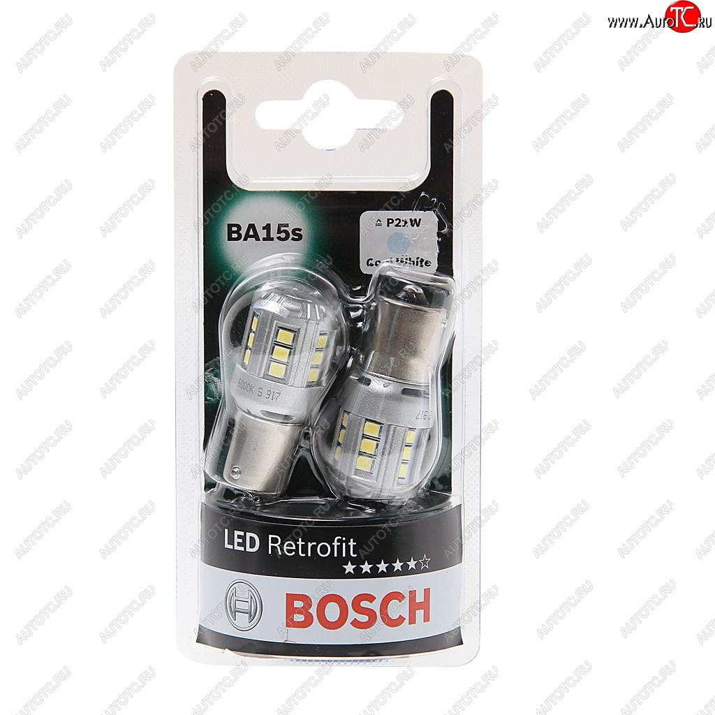 1 999 р. Лампа светодиодная 12V P21W BA15S 6000K блистер (2шт.) Retrofit BOSCH BOSCH 1987301517  с доставкой в г. Майкоп