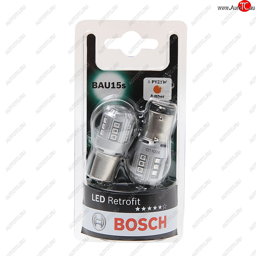 2 399 р. Лампа светодиодная 12V PY21W BAU15s блистер (2шт.) Retrofit BOSCH BOSCH 1987301520  с доставкой в г. Майкоп