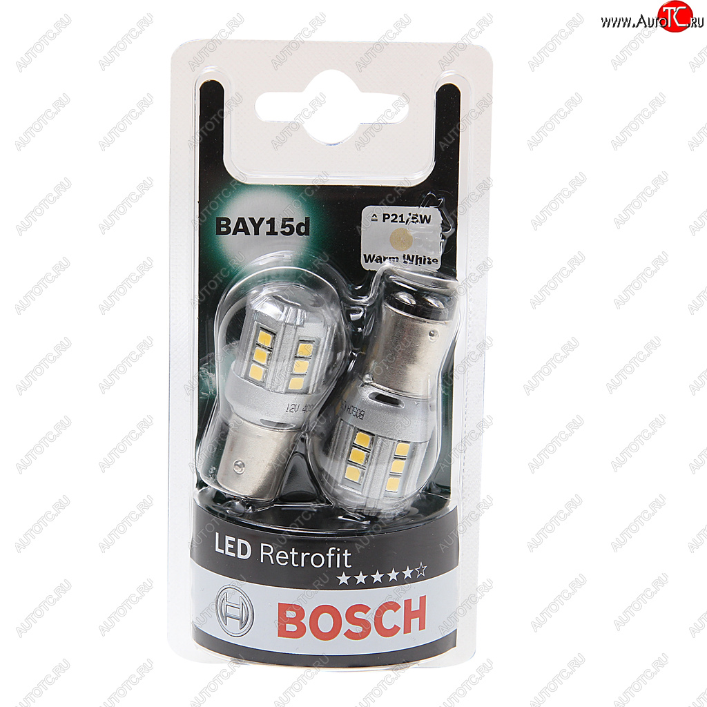 2 189 р. Лампа светодиодная 12V P215W BAY15d 4000K блистер (2шт.) Retrofit BOSCH BOSCH 1987301521  с доставкой в г. Майкоп