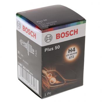 619 р. Лампа 12V H4 6055W P43t-38 Plus 50 BOSCH BOSCH 1987302049  с доставкой в г. Майкоп. Увеличить фотографию 4