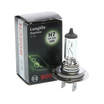 439 р. Лампа 12V H7 55W PX26d Longlife Daytime BOSCH BOSCH 1987302078  с доставкой в г. Майкоп. Увеличить фотографию 1