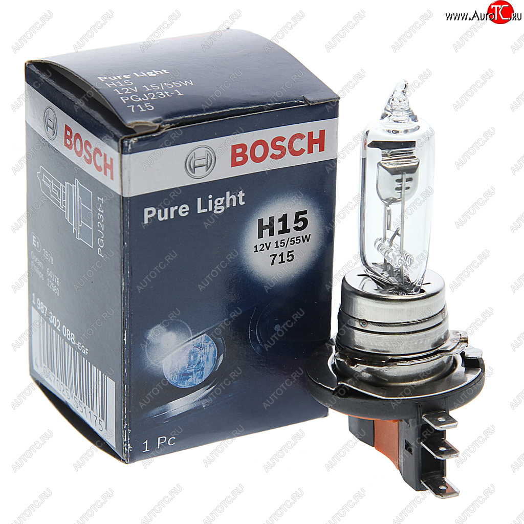 1 379 р. Лампа 12V H15 1555W PGJ23t-1 Pure Light BOSCH BOSCH 1987302088  с доставкой в г. Майкоп