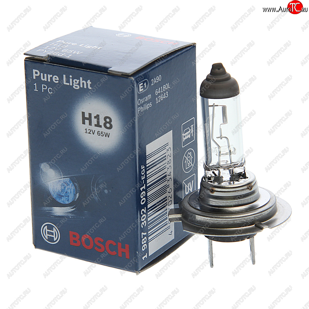 389 р. Лампа 12V H18 65W PY26d-1 Pure Light BOSCH BOSCH 1987302091  с доставкой в г. Майкоп