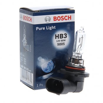 319 р. Лампа 12V HB3 60W P20d Pure Light BOSCH BOSCH 1987302152  с доставкой в г. Майкоп. Увеличить фотографию 1