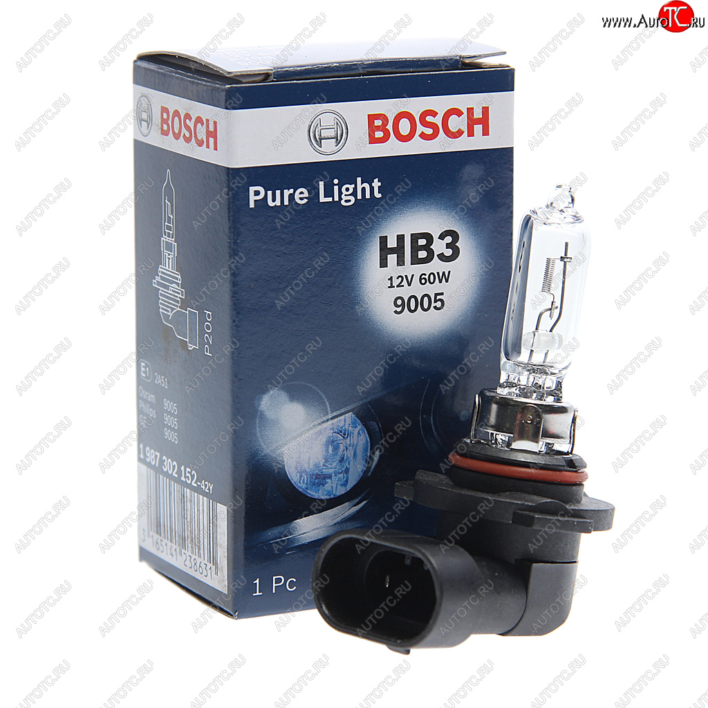 319 р. Лампа 12V HB3 60W P20d Pure Light BOSCH BOSCH 1987302152  с доставкой в г. Майкоп