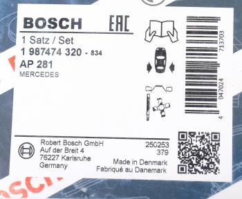 2 699 р. Комплект MERCEDES Vito монтажный колодок тормозных задних BOSCH BOSCH 1987474320  с доставкой в г. Майкоп. Увеличить фотографию 2