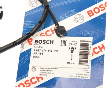 779 р. Датчик износа тормозных колодок BMW 3 (E46),Z4 (E85) передний BOSCH BOSCH 1987474943  с доставкой в г. Майкоп. Увеличить фотографию 2