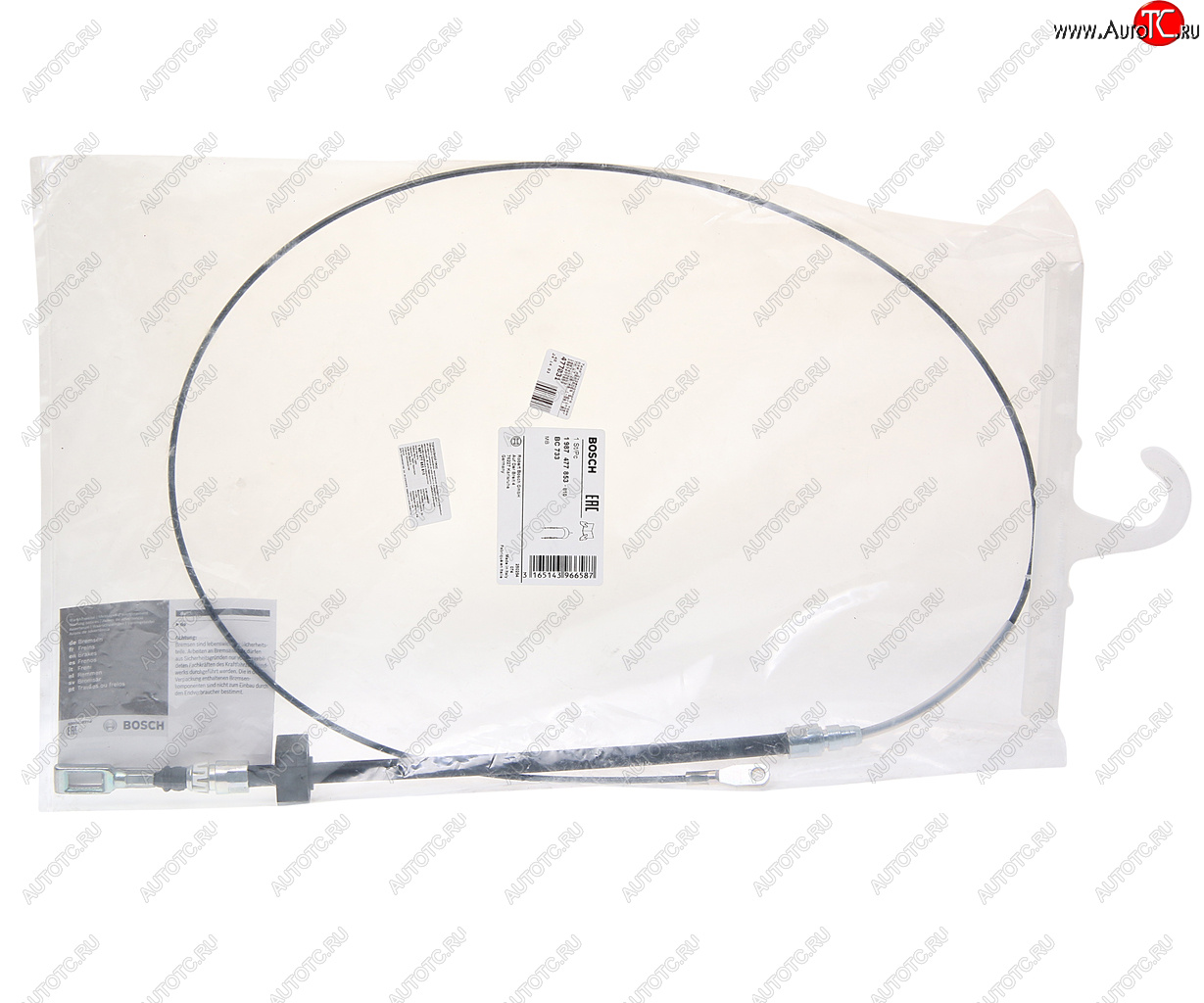 1 679 р. Трос стояночного тормоза MERCEDES Sprinter VW LT 28-46 (-06) BOSCH BOSCH 1987477853 BOSCH 1987477853  с доставкой в г. Майкоп