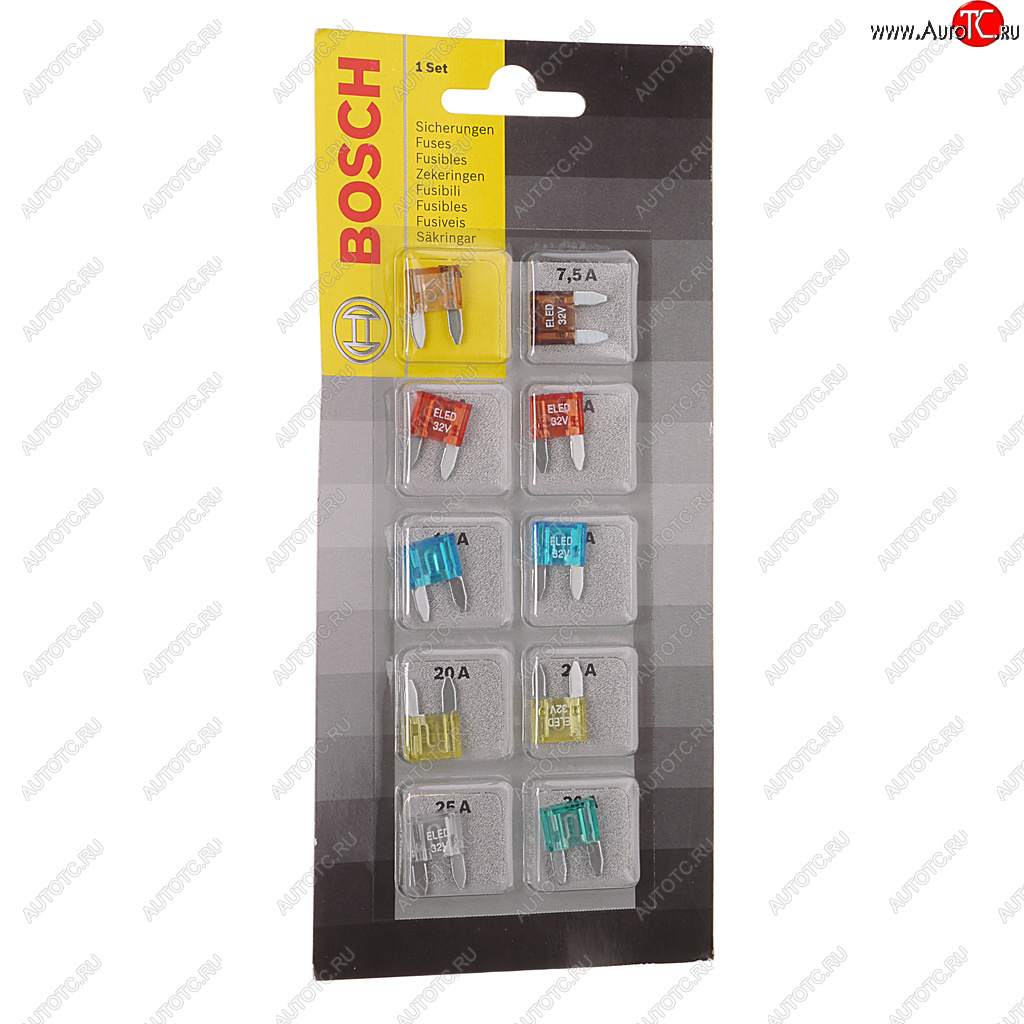499 р. Предохранитель 5-30А флажковый MINI комплект 10шт. BOSCH BOSCH 1987529038  с доставкой в г. Майкоп