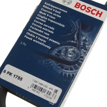 1 029 р. Ремень приводной поликлиновой 6PK1755 BOSCH BOSCH 1987946030 BOSCH 1987946030  с доставкой в г. Майкоп. Увеличить фотографию 2