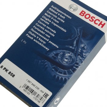 759 р. Ремень приводной поликлиновой 6PK858 VW Polo,Lupo BOSCH BOSCH 1987946036  с доставкой в г. Майкоп. Увеличить фотографию 2