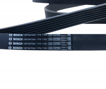 1 899 р. Ремень приводной поликлиновой 7PK1705 HYUNDAI HD35 (17-) дв.D4CB BOSCH BOSCH 1987947044  с доставкой в г. Майкоп. Увеличить фотографию 3