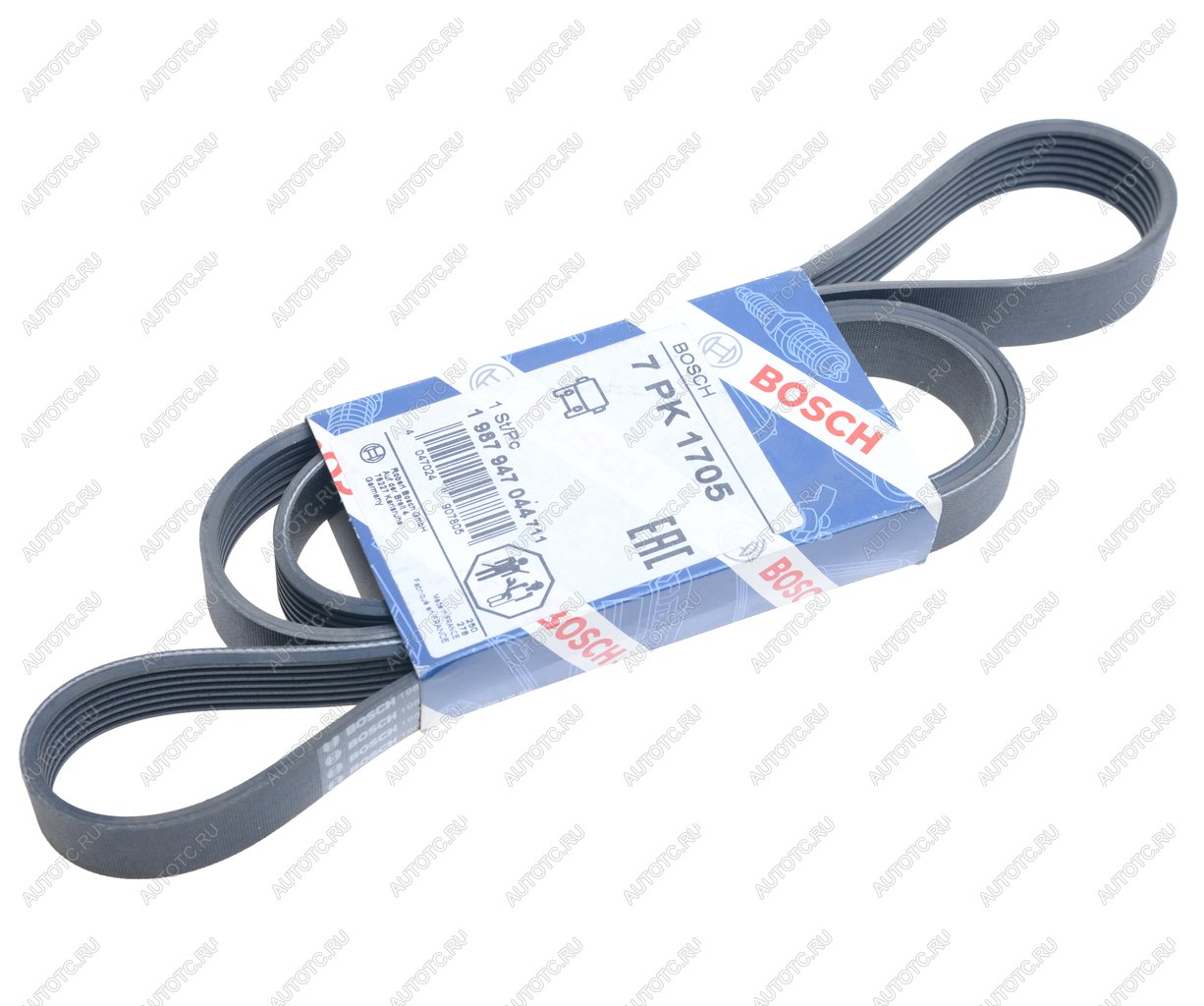 1 899 р. Ремень приводной поликлиновой 7PK1705 HYUNDAI HD35 (17-) дв.D4CB BOSCH BOSCH 1987947044  с доставкой в г. Майкоп