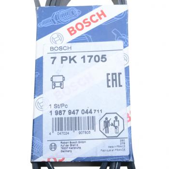 1 899 р. Ремень приводной поликлиновой 7PK1705 HYUNDAI HD35 (17-) дв.D4CB BOSCH BOSCH 1987947044  с доставкой в г. Майкоп. Увеличить фотографию 4