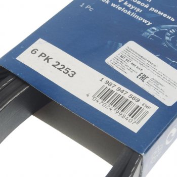 2 079 р. Ремень приводной поликлиновой 6PK2253 BOSCH BOSCH 1987947569 BOSCH 1987947569  с доставкой в г. Майкоп. Увеличить фотографию 2