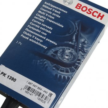 1 069 р. Ремень приводной поликлиновой 5PK1390 BOSCH BOSCH 1987947864  с доставкой в г. Майкоп. Увеличить фотографию 2
