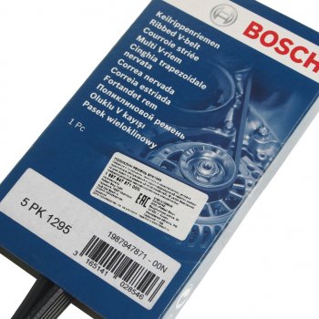 799 р. Ремень приводной поликлиновой 5PK1295 BOSCH BOSCH 1987947871 BOSCH 1987947871  с доставкой в г. Майкоп. Увеличить фотографию 2