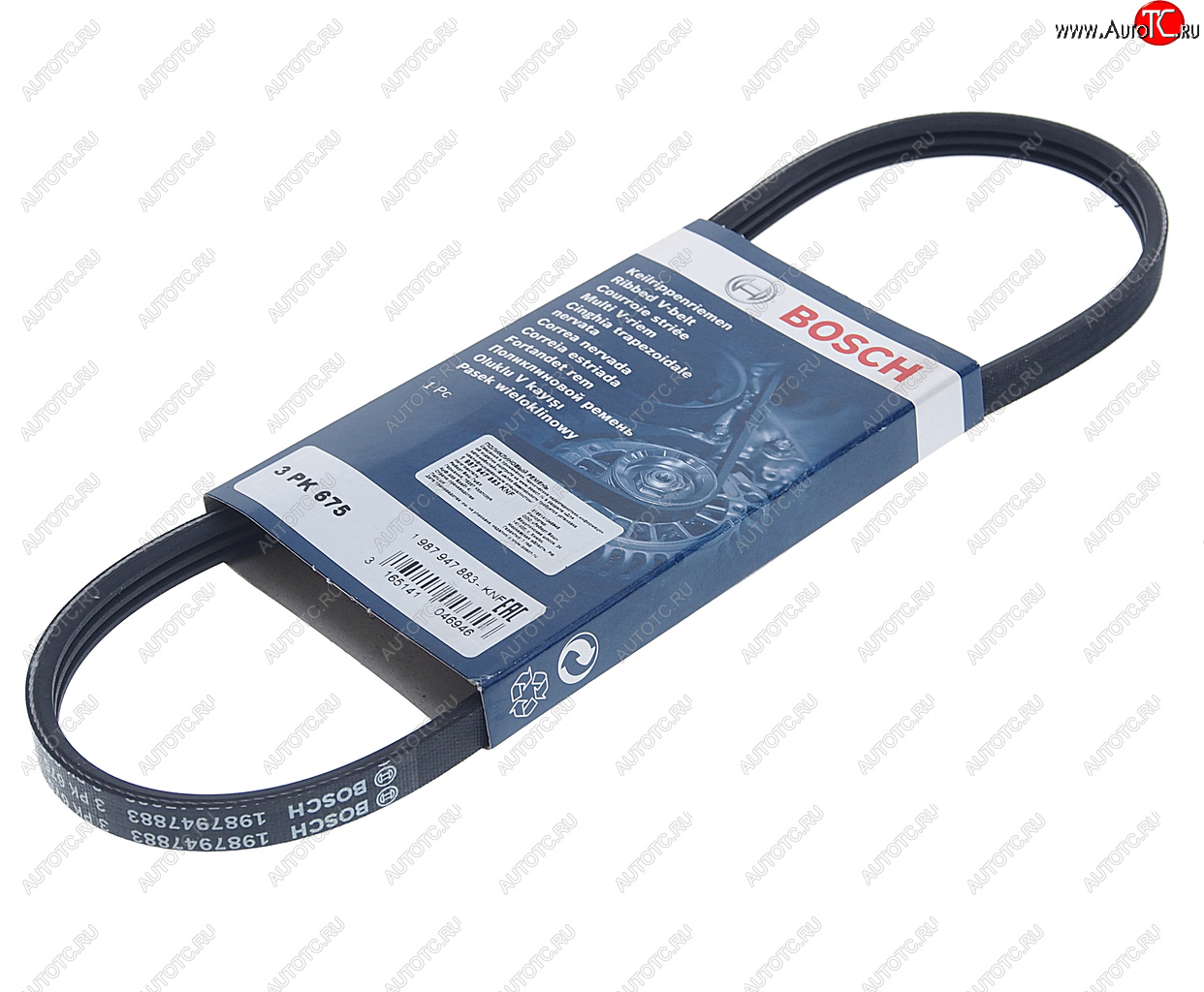 469 р. Ремень приводной поликлиновой 3PK675 HYUNDAI Sonata 5 KIA Cerato гидроусилителя BOSCH BOSCH 1987947883  с доставкой в г. Майкоп