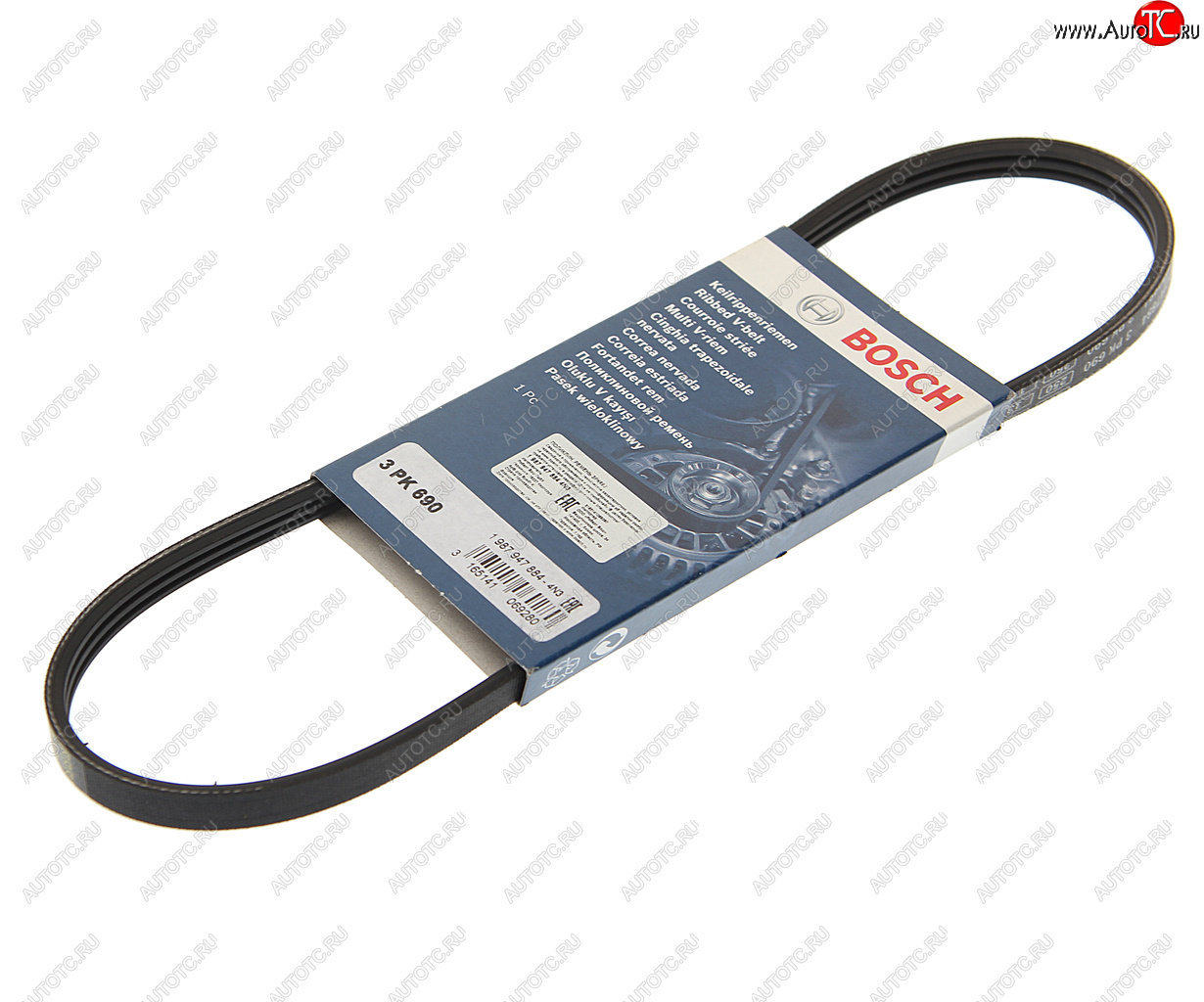 379 р. Ремень приводной поликлиновой 3PK690 BOSCH BOSCH 1987947884  с доставкой в г. Майкоп