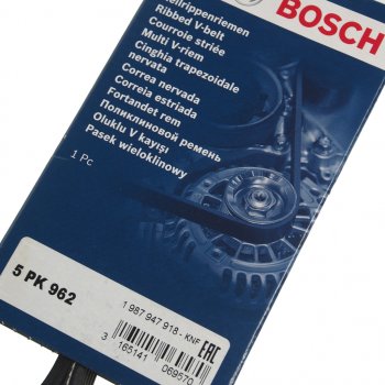 629 р. Ремень приводной поликлиновой 5PK962 BOSCH BOSCH 1987947918  с доставкой в г. Майкоп. Увеличить фотографию 2