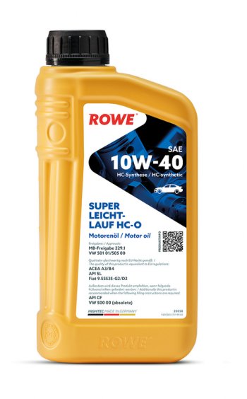1 059 р. Масло моторное HIGHTEC SUPER LEICHTLAUF A3B4SNCF 10W40 синт.1л ROWE ROWE 20058-0010-99  с доставкой в г. Майкоп. Увеличить фотографию 3