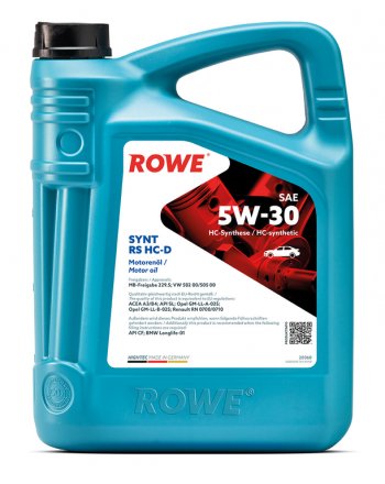 7 999 р. Масло моторное HIGHTEC SYNT RS A3B4SLCF 5W30 синт.5л ROWE ROWE 20060-0050-99  с доставкой в г. Майкоп. Увеличить фотографию 1