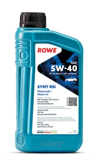 1 599 р. Масло моторное HIGHTEC SYNT RSi A3B4SNCF 5W40 синт.1л ROWE ROWE 20068-0010-99  с доставкой в г. Майкоп. Увеличить фотографию 3