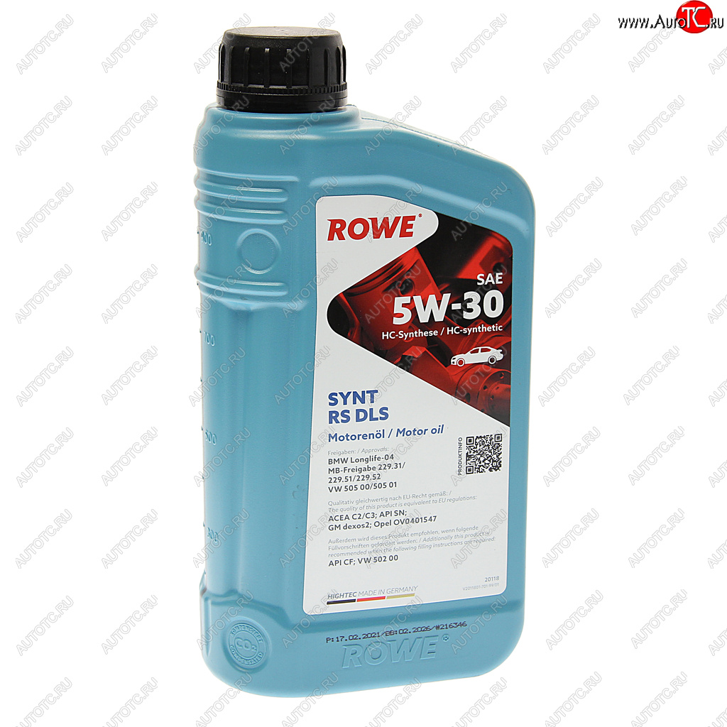 1 959 р. Масло моторное HIGHTEC SYNT RS DLS SNCFC2C3 5W30 синт.1л ROWE ROWE 20118-0010-99  с доставкой в г. Майкоп