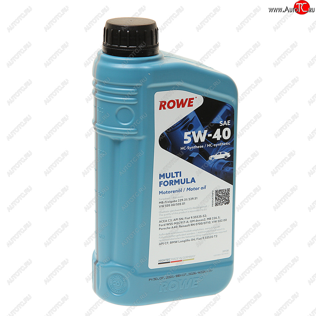 1 559 р. Масло моторное HIGHTEC MULTI FORMULA C3SNCF 5W40 синт.1л ROWE ROWE 20138-0010-99  с доставкой в г. Майкоп
