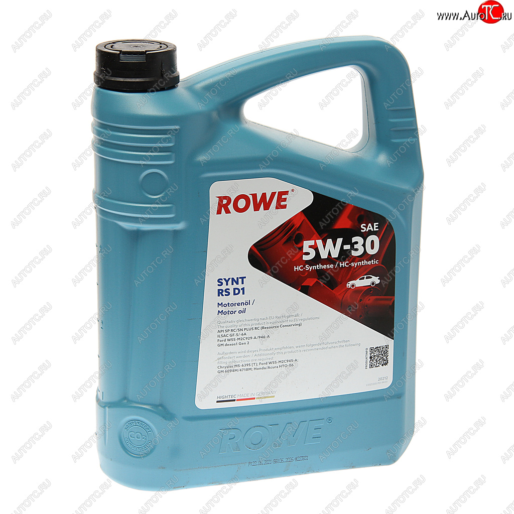 5 849 р. Масло моторное HIGHTEC SYNT RS D1 SPRCSNGF-56A 5W30 синт.4л ROWE ROWE 20212-0040-99  с доставкой в г. Майкоп