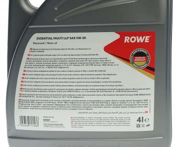 6 899 р. Масло моторное ESSENTIAL MULTI LLP 5W30 синт.4л ROWE ROWE 20238-453-2a  с доставкой в г. Майкоп. Увеличить фотографию 2